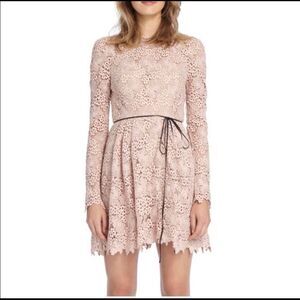 Monique Lhuillier Lace Mini Dress Blush Pink 2 NWT